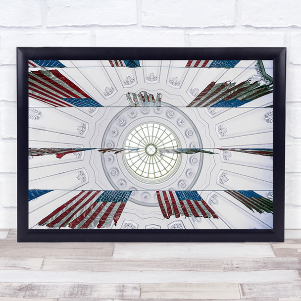 History suspended Flags Banners USA NYC Stars Stripes Us Wall Art Print