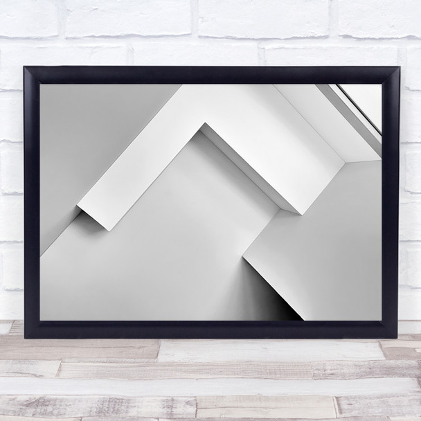 Intimate Abstract Architecture White Lines Shapes Ceiling Shadow Wall Art Print