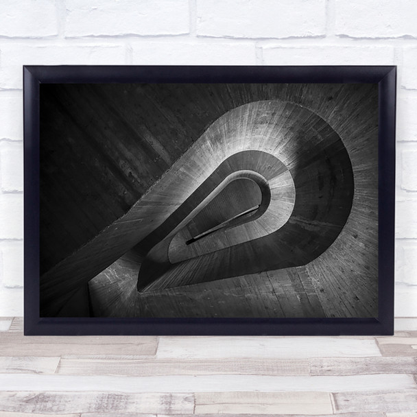 Keyhole Abstract Spiral Concrete Architecture Stairwell Wall Art Print