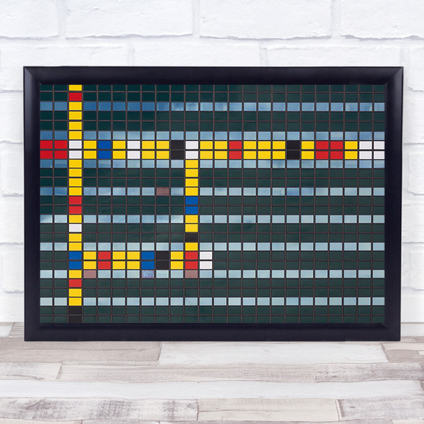 Lines colours Squares Windows Abstract Colour Geometry Shapes Wall Art Print