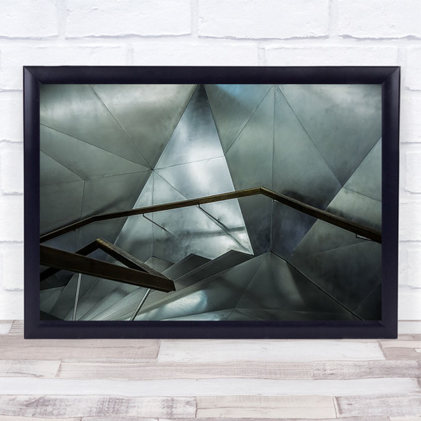 Metal Abstract Architecture Stairs Industrial Modern Angles Wall Art Print