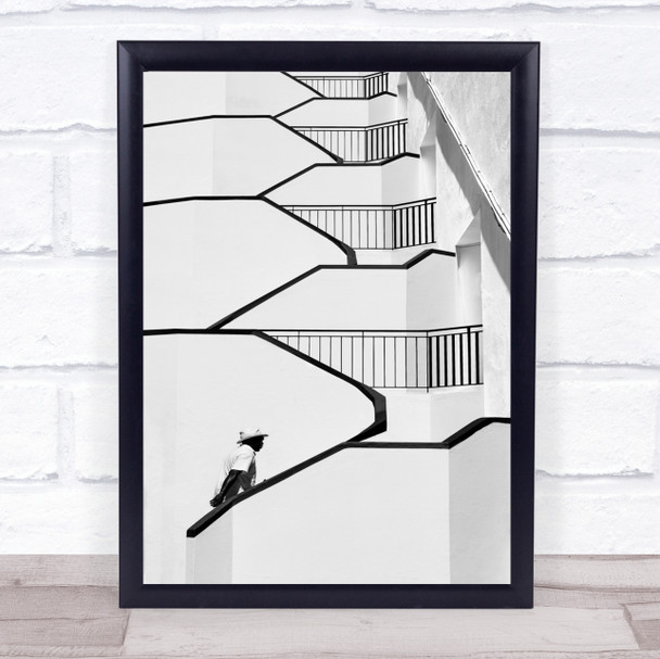 My Baby Left Me Stairs Floors Levels Building Person Graphic Wall Art Print