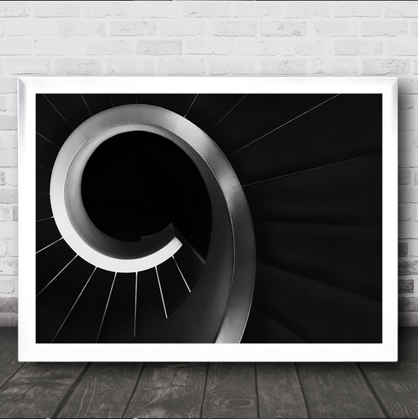 Over Under Stairs Staircase Metal Spiral Swirl Abstract Twirl Steps Art Print