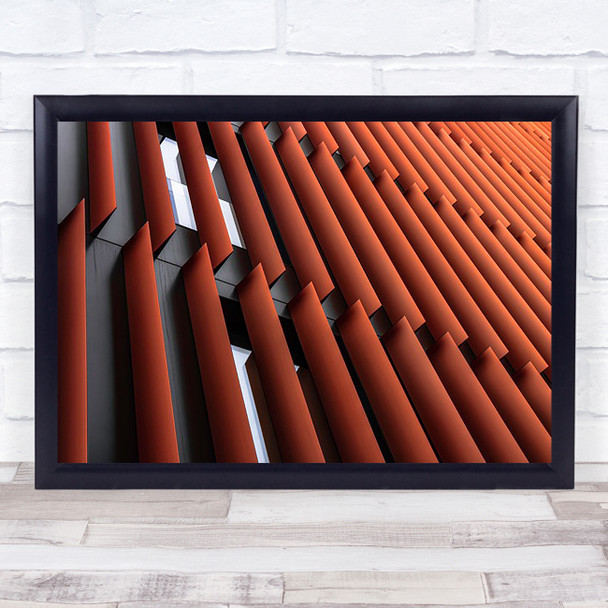 Red Slats Abstract Architecture Structure Modern Metal Plates Wall Art Print Red Slats Abstract Architecture Structure Modern Metal Plates Wall Art Print