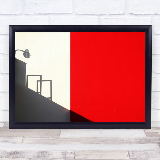 Red Westwood Shadow Minimal Abstract Lamp Shapes Graphic Los Wall Art Print
