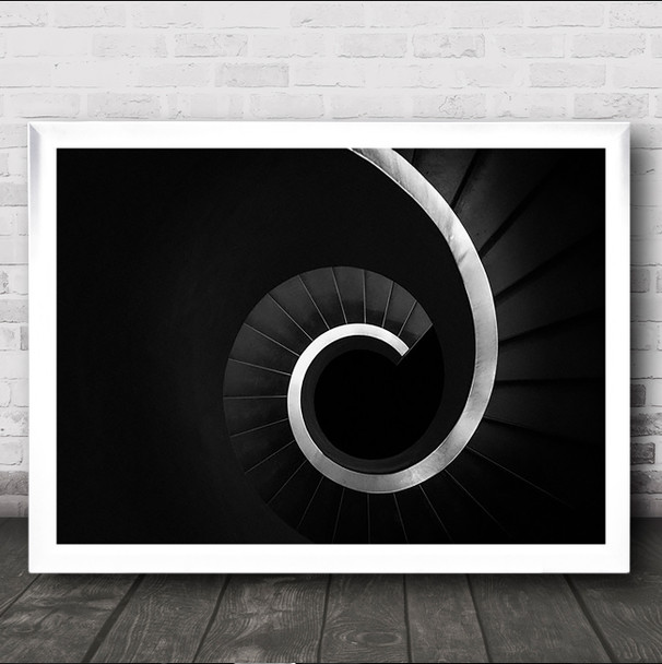 Stairs Staircase Graphic Shapes Geometry Symmetry Swirl Wall Art Print