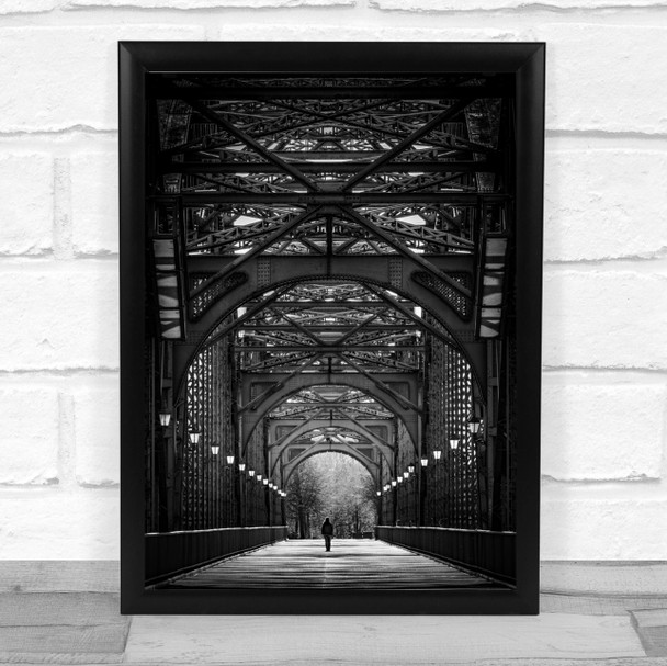 Steel walk Elbe Hamburg Bridge Port Metal Old Architecture Wall Art Print