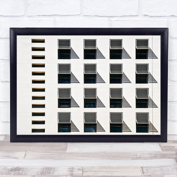 Sunscreen Shadows Fenestration Windows Facade Blinds Repetition Wall Art Print
