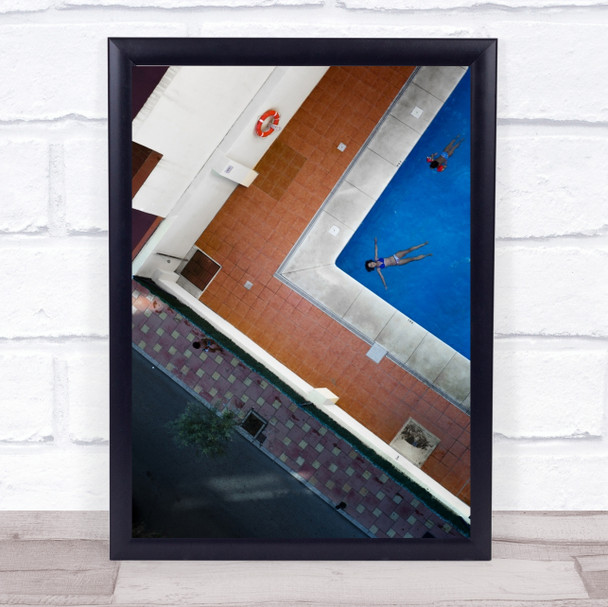 Triangles Pool Swimming Aerial Above Holiday Vacation Relax Wall Art Print