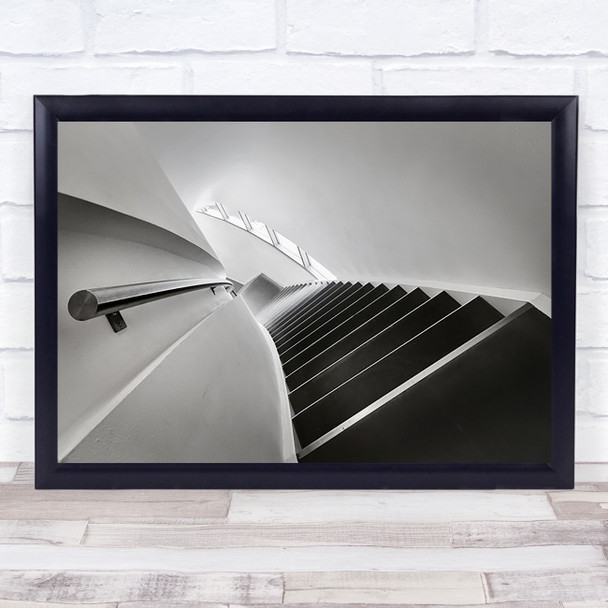 Turn-Down Museum Staircase Lines Fundatie Netherlands Perspective Wall Art Print