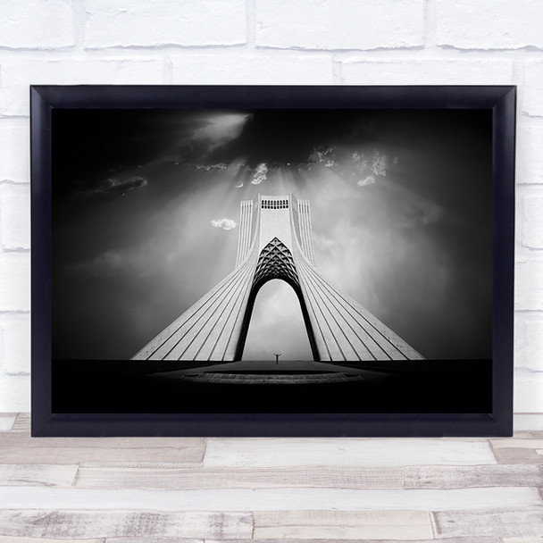 Unbroken Iran Tehran Cityscape Azadi Tower Architecture Figure Small Art Print