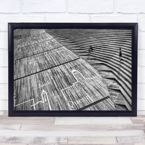 White Stairs Man Woman Flow Repetition Wall Art Print