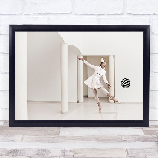 La Pulcinella Ball Football Soccer Ballet Ballerina Dancing Pose Wall Art Print