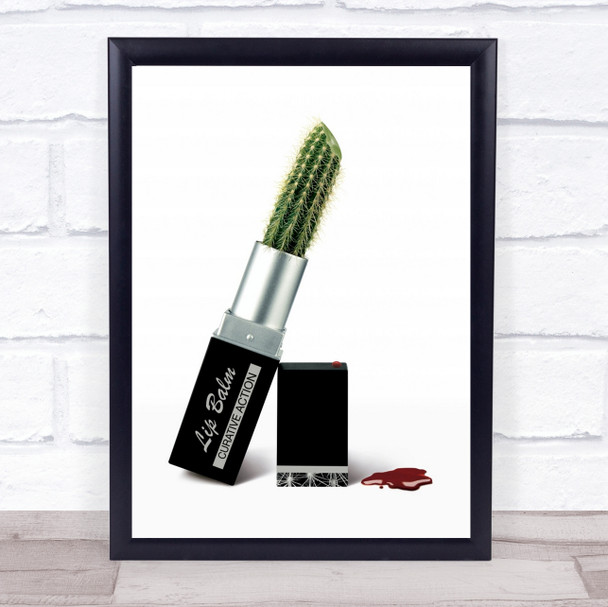 Lip Balm Lipstick Cactus Opposite Opposition Blood Red Cosmetics Wall Art Print