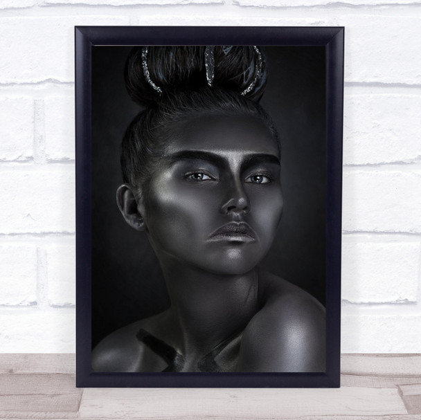 Steel Model Face Woman Wall Art Print