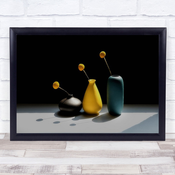 Ball Shadow Yellow Vase Vases Balls Light Wall Art Print