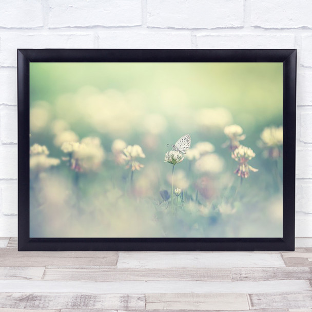 Small World Butterfly Soft Flower Flowers Garden L Pastel Wall Art Print