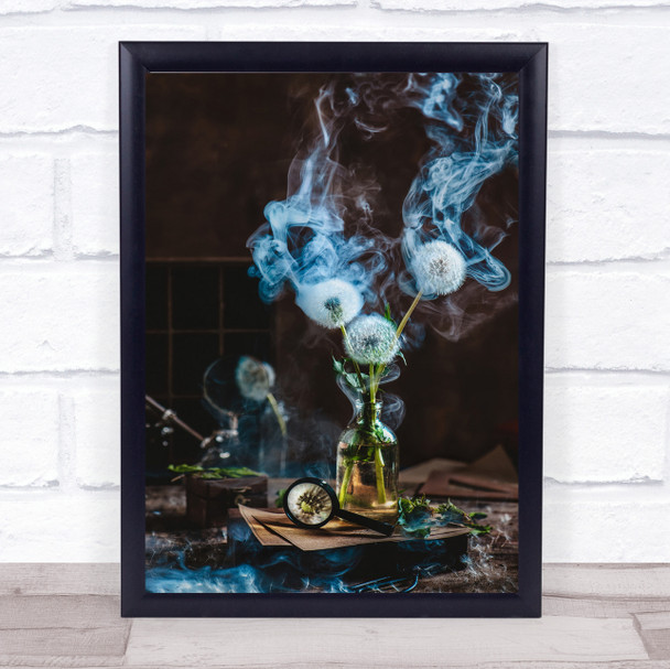 Smoakin' summer Smoke Dandelion Vase Flower Flowers Magnifying Glass Art Print