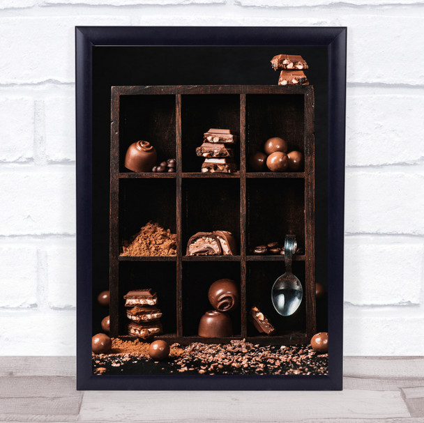 Chocolate Collection Shelf Box Boxes Sweets Sweet Spoon Wall Art Print