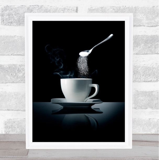 Coffee a sugar Cup Spoon Mug Drink Still Wall Art Print
