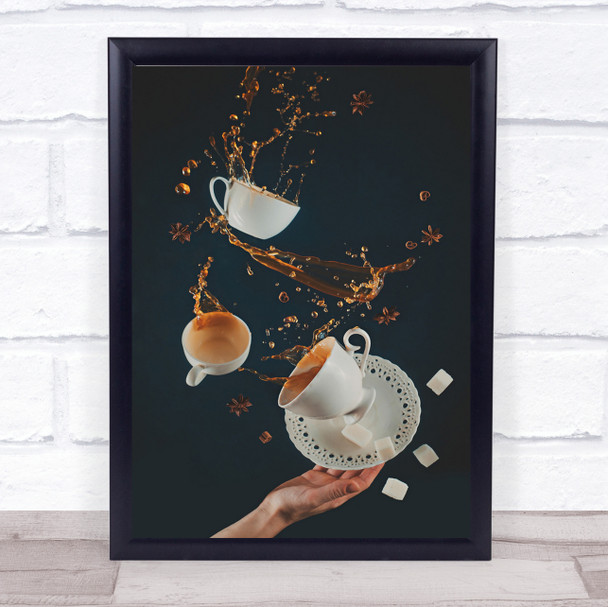 Coffee Mess Splash Barista Hand Cup Espresso Breakfast Caffeine Art Print