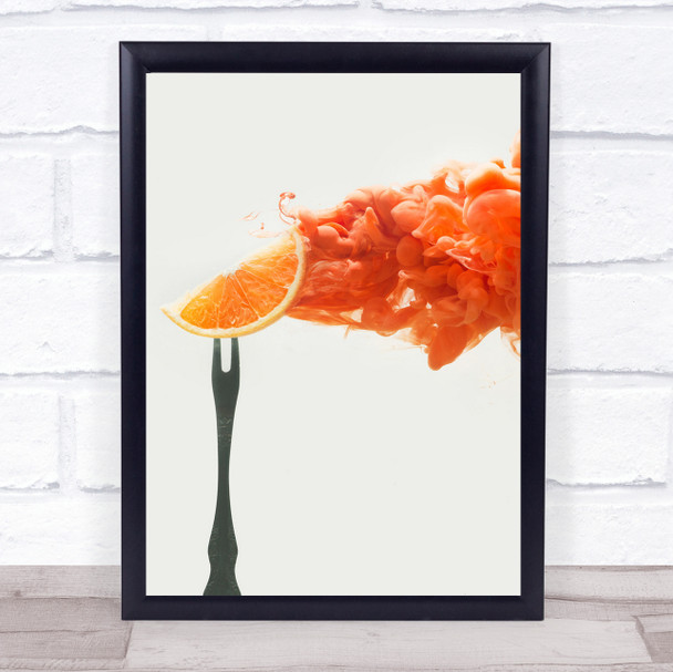 Disintegrated Orange Smoke 2 Prong Fork Wall Art Print