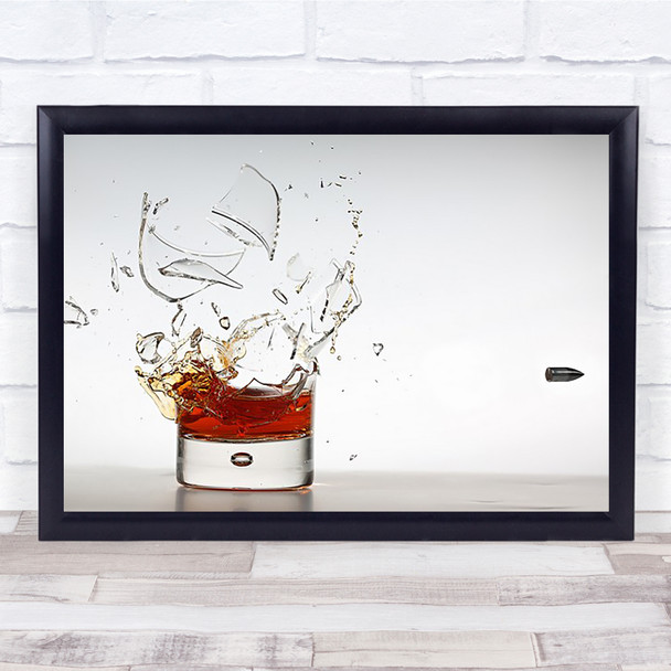 Shot of Whisky Glass Bullet Whiskey Drink Wall Art Print