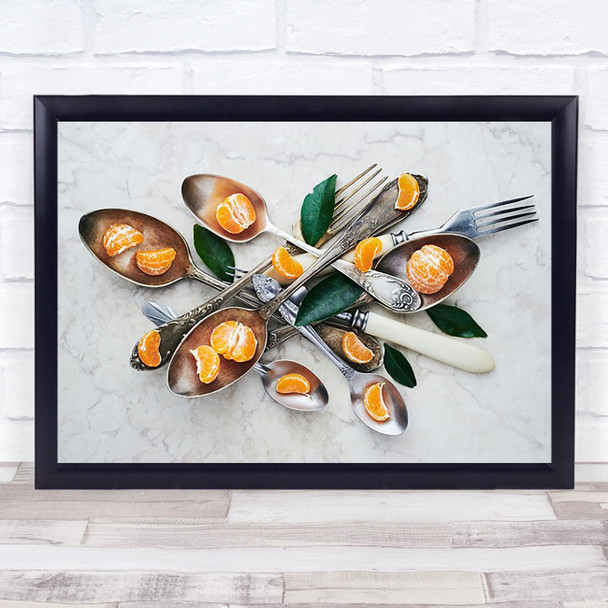 Spoons Tangerines Food Tangerines Spoons Forks Tangerine Kitchen Wall Art Print