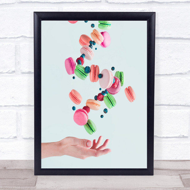 Sweets For A Stage Magician Macaroon Falling Wall Art Print