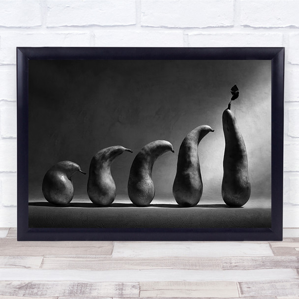 The Evolution Line Queue Fruit Pears Progress Develop Development Wall Art Print