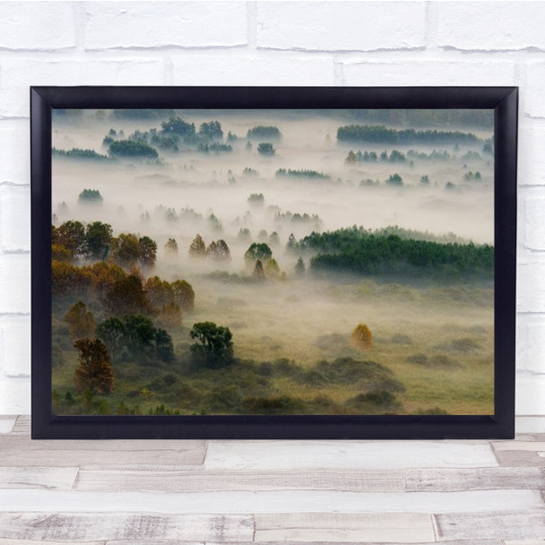 Autumn Dream Fiume Adda Lombardia Brvio Fog Mist Landscape Italy Wall Art Print