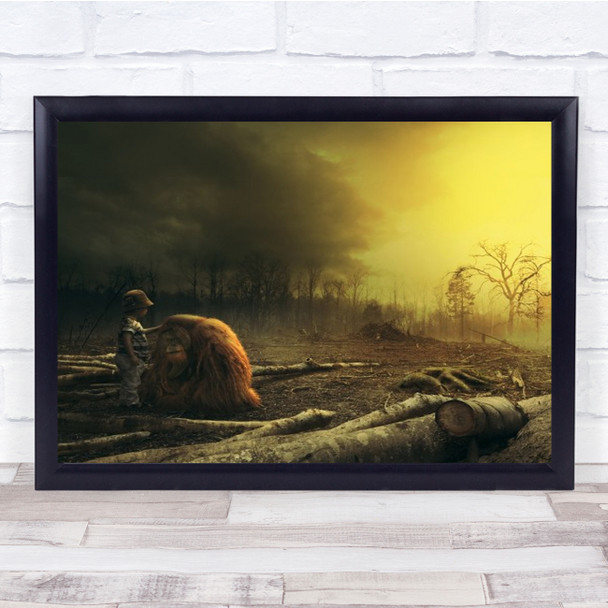 Don't Be Sad My Friend Randu Orangutan Bogor Jawabarat Indonesia Wall Art Print