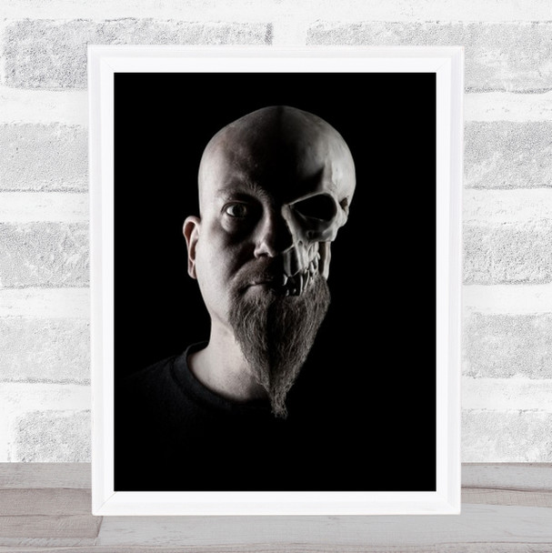 Duality Skull Horror Monster Kuopio Finland Dark Low Key Low-Key Wall Art Print