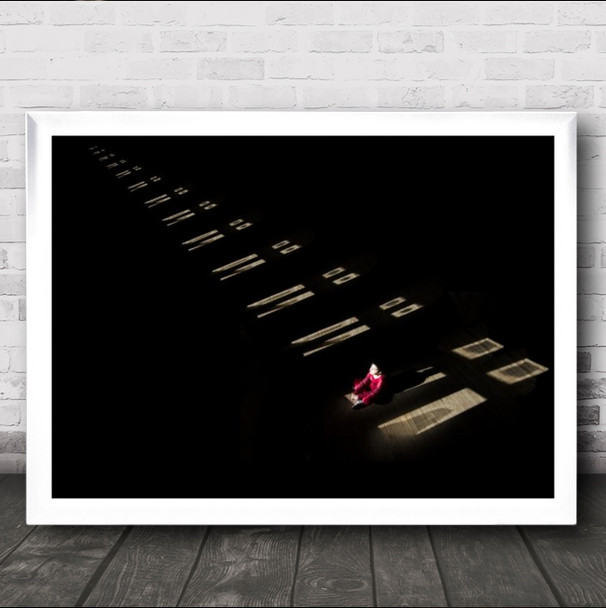 Shadow In The Castle Windows Shadows Dark Small Lonely Alone Kid Wall Art Print