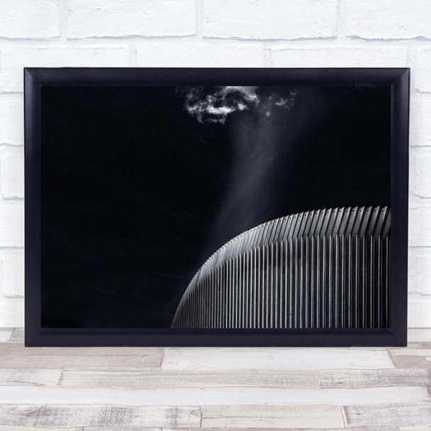 Vapor Architecture Abstract Dark Simple Graphic Modern B&W Cloud Wall Art Print