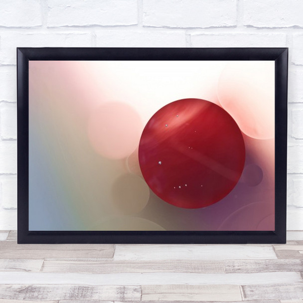 Moons Of Mars Graphic Abstract Red Planet Oil Water Liquid Drop Wall Art Print