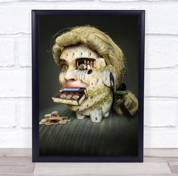 The Miser Molier Money Bills Coins Rich Finance Wealth Doll Pig Wall Art Print