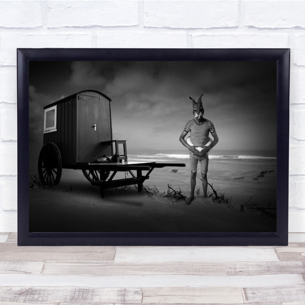 Mad Bunny Is A Lifeguard Beach Water Person Animal House Wagon Wall Art Print
