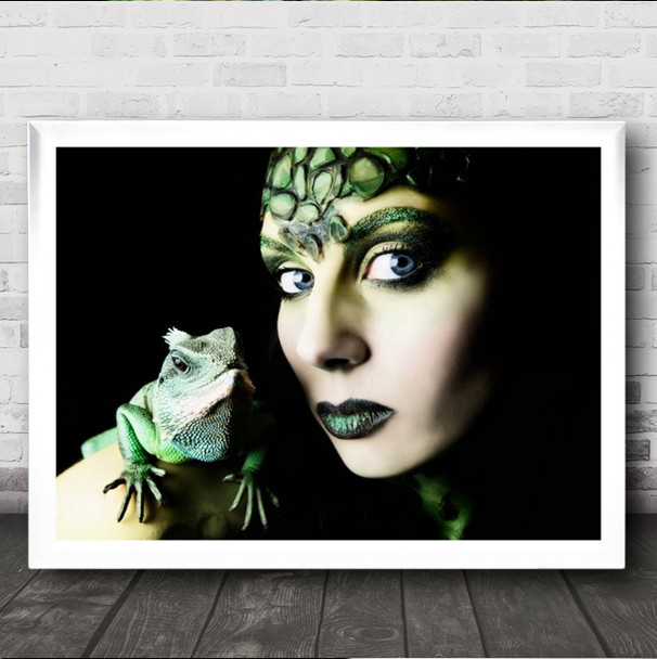 Mutual Respect Abstract Woman Make Up Model Beauty Studio Frog Wall Art Print
