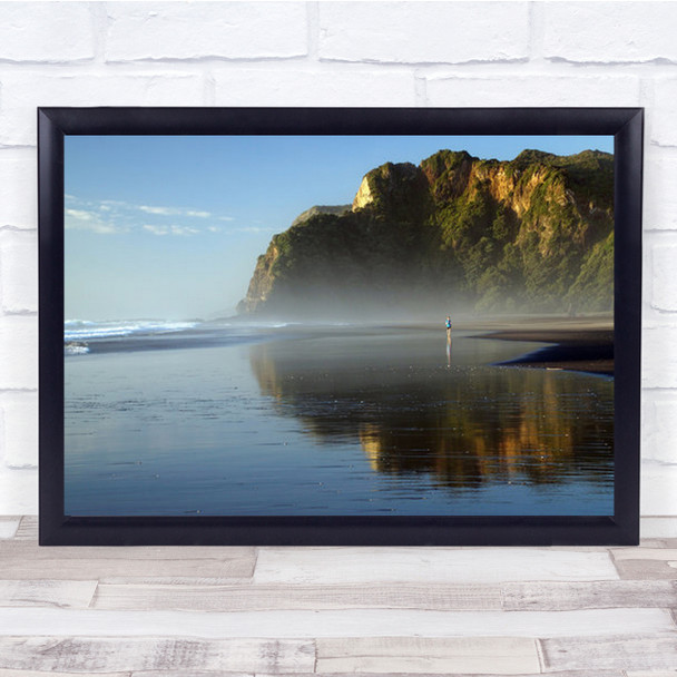 Runner Landscape Run Running Jog Jogging Jogger Karekare Beach Wall Art Print