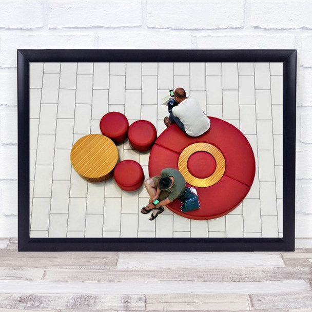 Virtual Target Abstract Sitting Couch Chair Sit Table Man Legs Wall Art Print