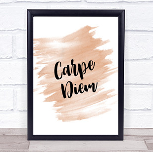 Carpe Diem Quote Print Watercolour Wall Art