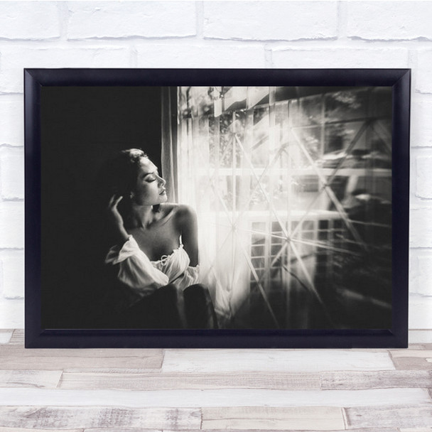 No 65 Face Light Shadow Hair Female Lines Window Closed Eyes Wall Art Print No 65 Face Light Shadow Hair Female Lines Window Closed Eyes Wall Art Print