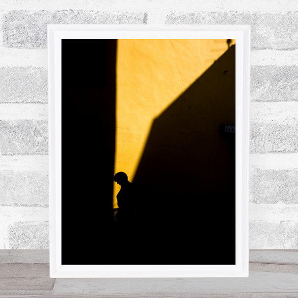 Shadow Abstract Silhouette Street Yellow Giaveno Turin Italy Wall Art Print