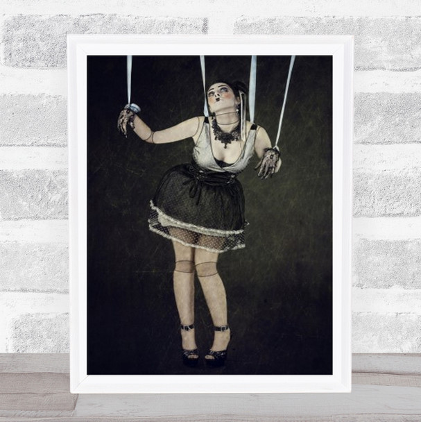 Creative Edit Edited Puppet Ribbon Expression Woman Make Up Wall Art Print