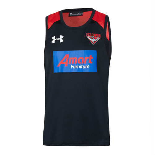 Essendon 20/21 Under Armour Mens Training Singlet  Black