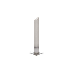 Angled top stainless steel post, 1m