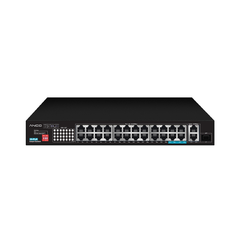 Anco 24 Port Unmanaged POE Smart Switch with 2 Additional Gigabit Uplink. POE+  HiPOE and SFP