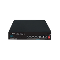 Anco 4 Port Unmanaged POE Smart Switch with 2 Additional Uplink Ports. POE+ and HiPOE