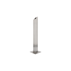 Angled top stainless steel post, 1m, with cut-out